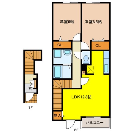 グリーンローズＡの物件間取画像